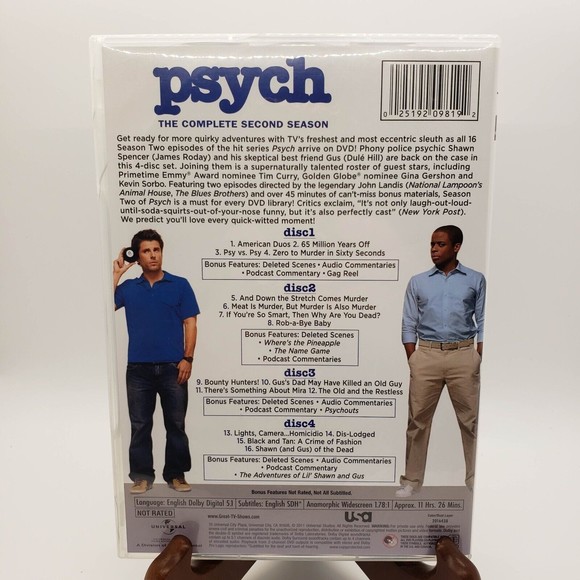 Psych TV Show - The Complete Second Season (DVD, 2008, 4-Disc Set) - Picture 2 of 10